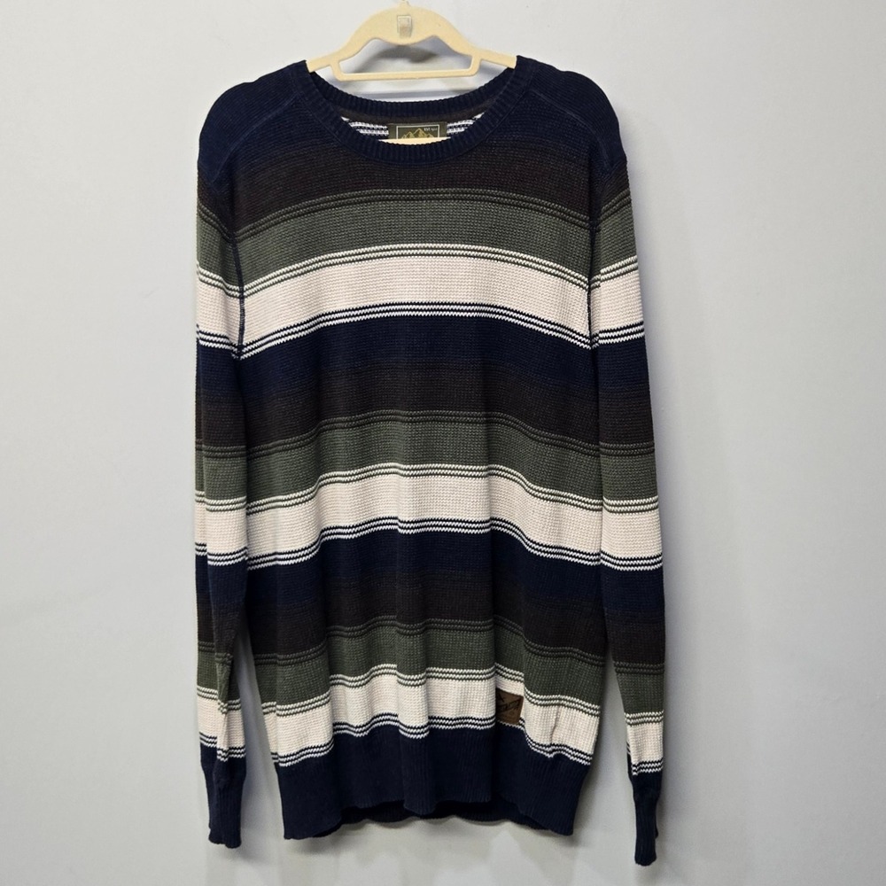 Vintage Y2K Eddie Bauer Sweater XL Tall‎ Sport Shop Stripe 100% Cotton Oversized